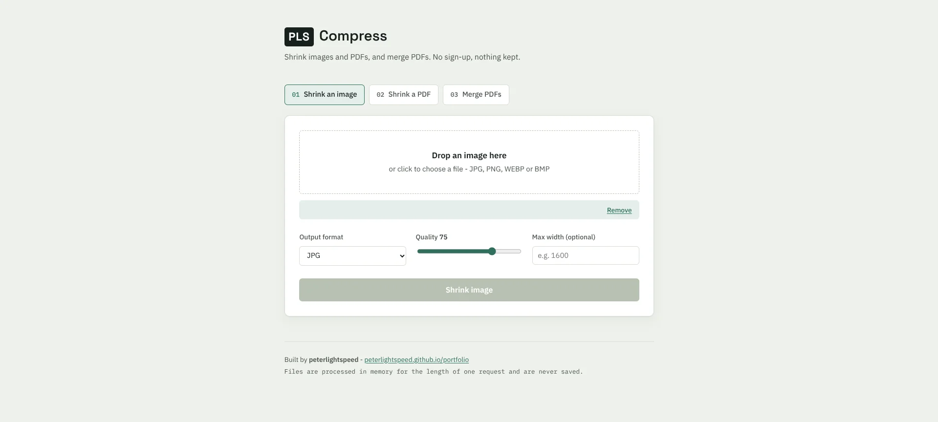 PLS Compress screenshot